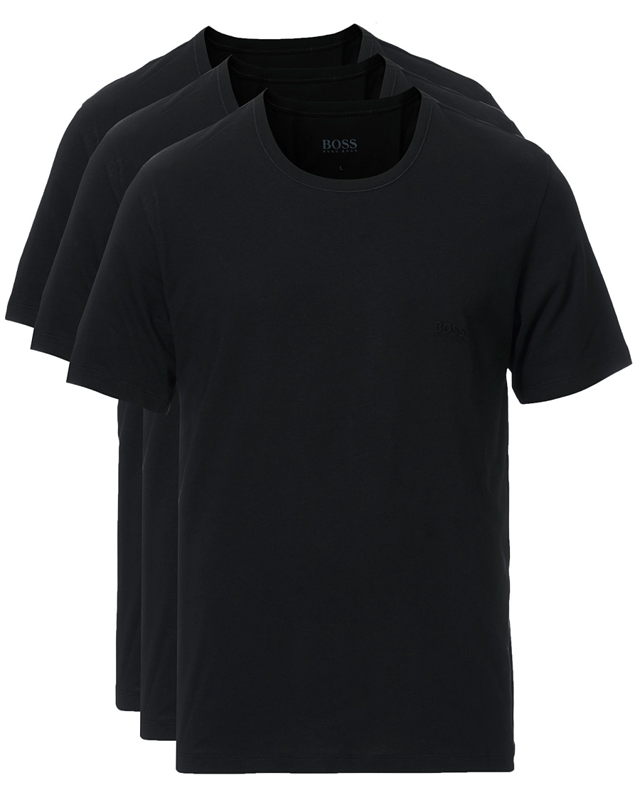 Herre | T-Shirts | BOSS BLACK | BOSS 3-Pack Crew Neck T-Shirt Black