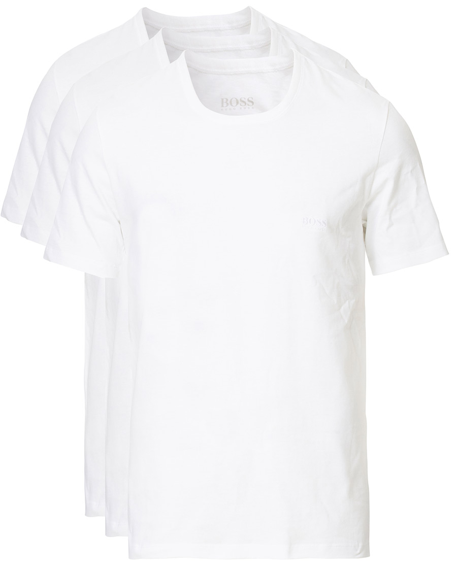 Herre | T-Shirts | BOSS BLACK | BOSS 3-Pack Crew Neck T-Shirt White