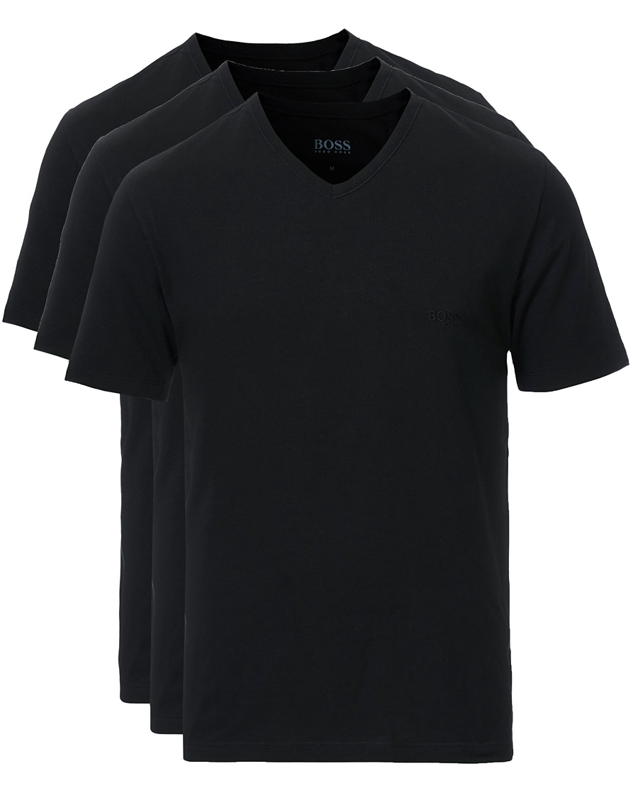 Herre | T-Shirts | BOSS BLACK | BOSS 3-Pack V-Neck T-Shirt Black