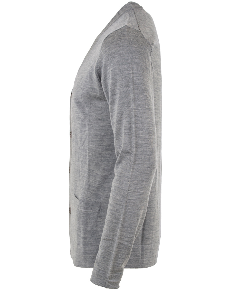 Herre | Trøjer | Filippa K | Fine Merino V-Neck Cardigan Grey Melange