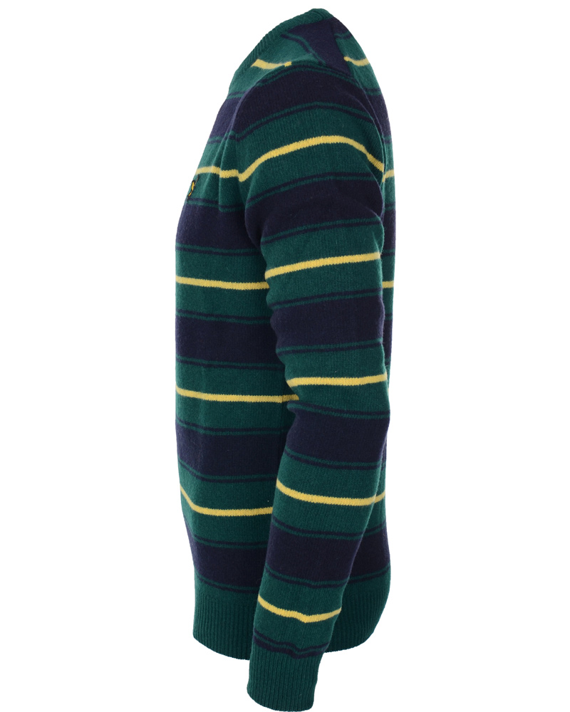 Herre | Trøjer | Lyle & Scott | Crew Neck Stripe Pullover Scotts Green