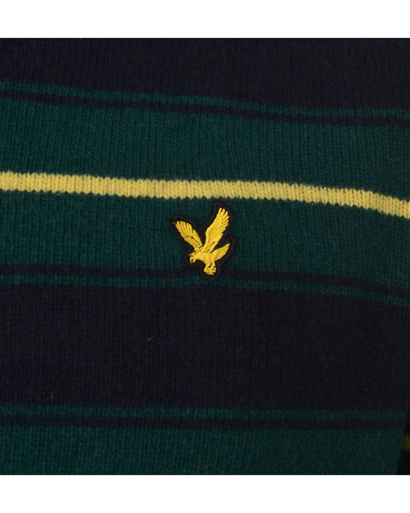 Herre | Trøjer | Lyle & Scott | Crew Neck Stripe Pullover Scotts Green
