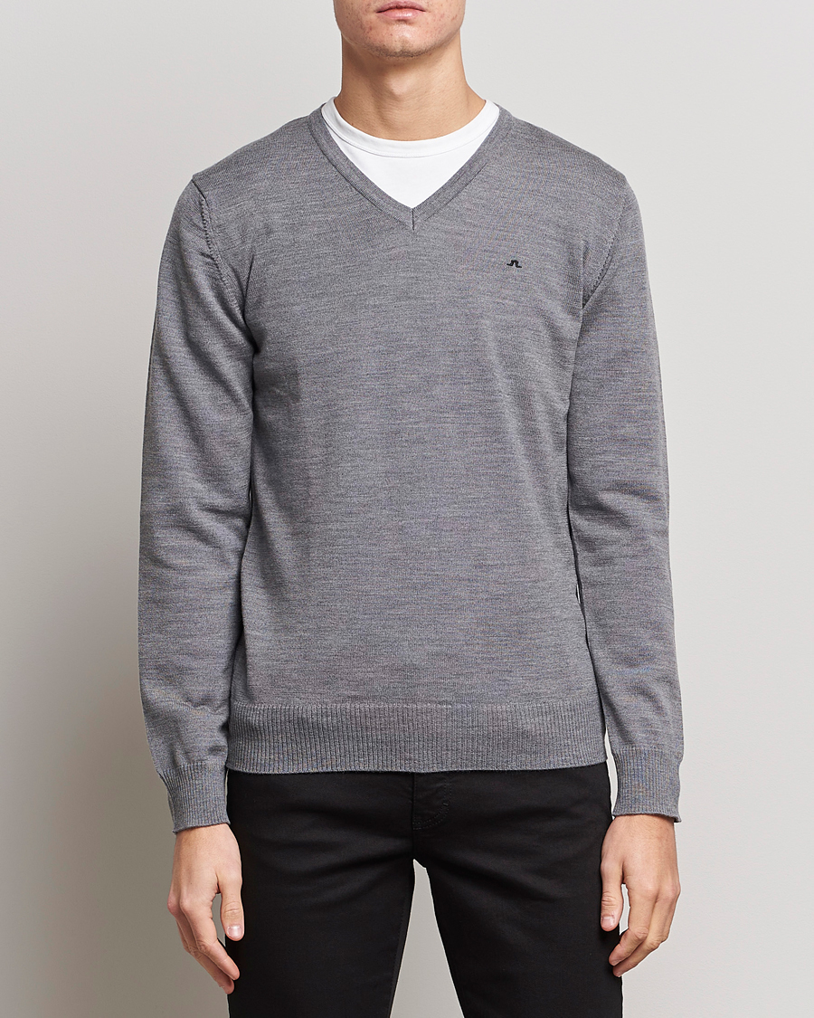 Herre | Trøjer | J.Lindeberg | Lymann True Merino V-Neck Pullover Grey