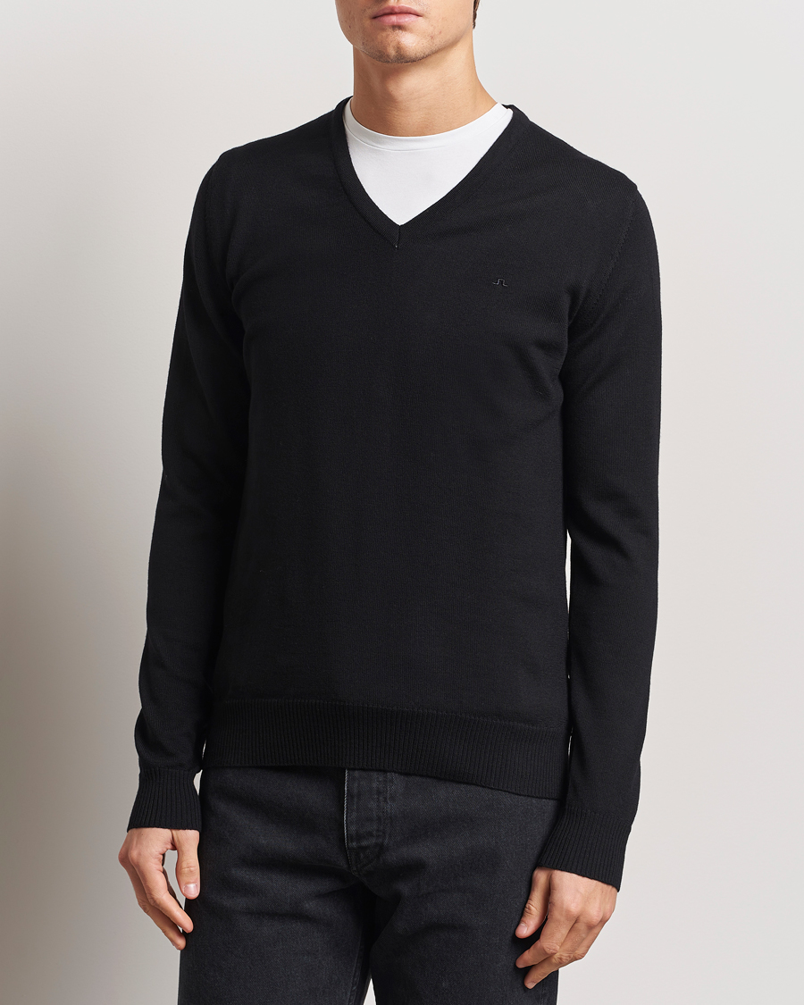 Herre | Trøjer | J.Lindeberg | Lymann True Merino V-Neck Pullover Black