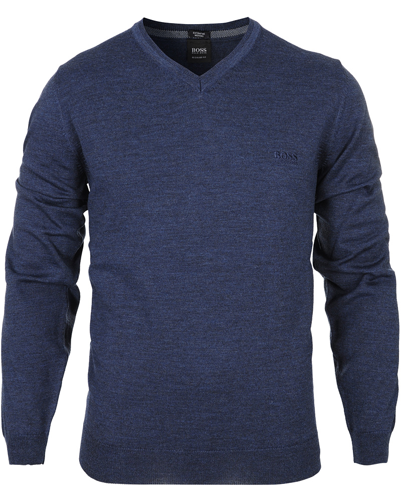 Herre | Trøjer | BOSS BLACK | BOSS Batisse-B Pullover Open Blue