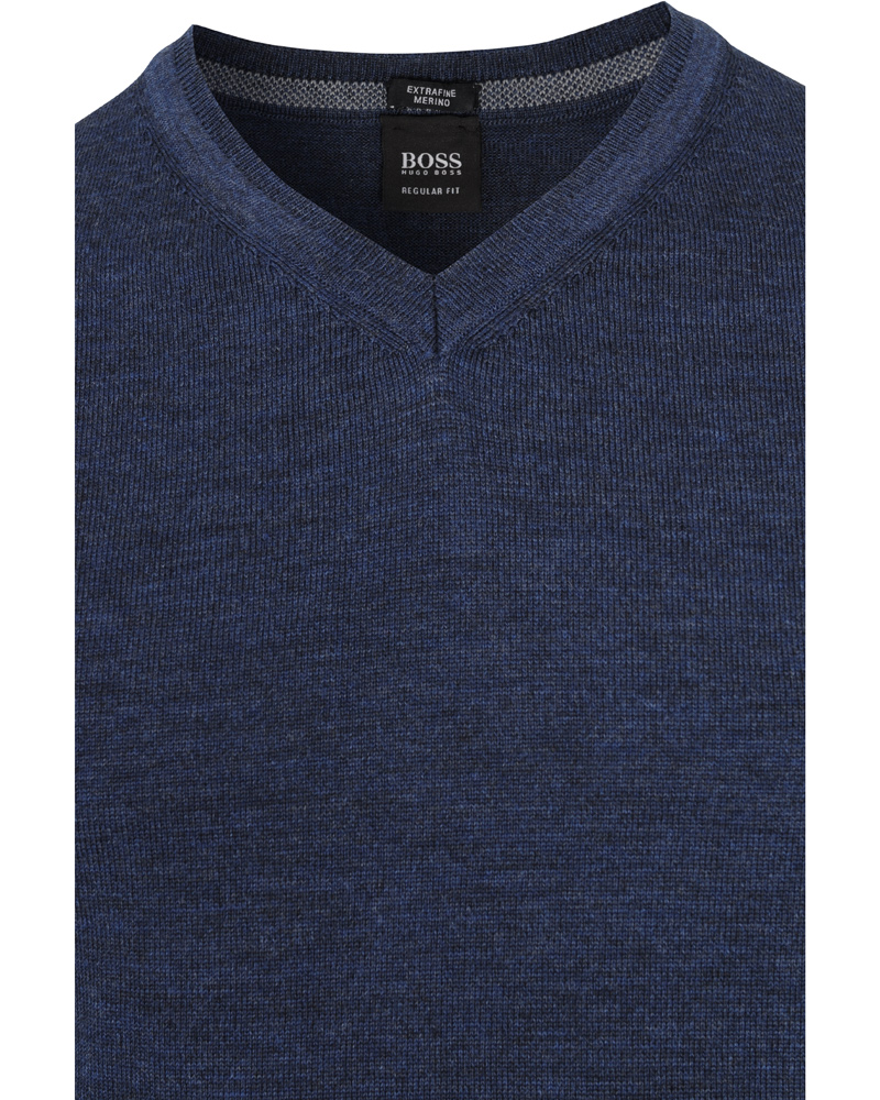 Herre | Trøjer | BOSS BLACK | BOSS Batisse-B Pullover Open Blue
