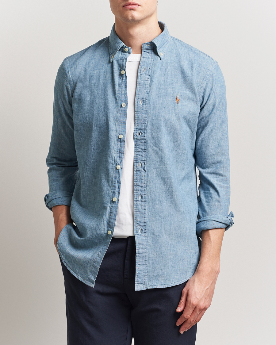 Herre |  | Polo Ralph Lauren | Custom Fit Shirt Chambray Washed