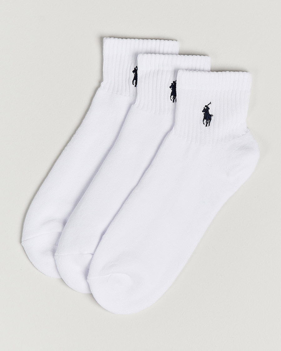 Herre | Undertøj | Polo Ralph Lauren | 3-Pack Sport Quarter Socks White
