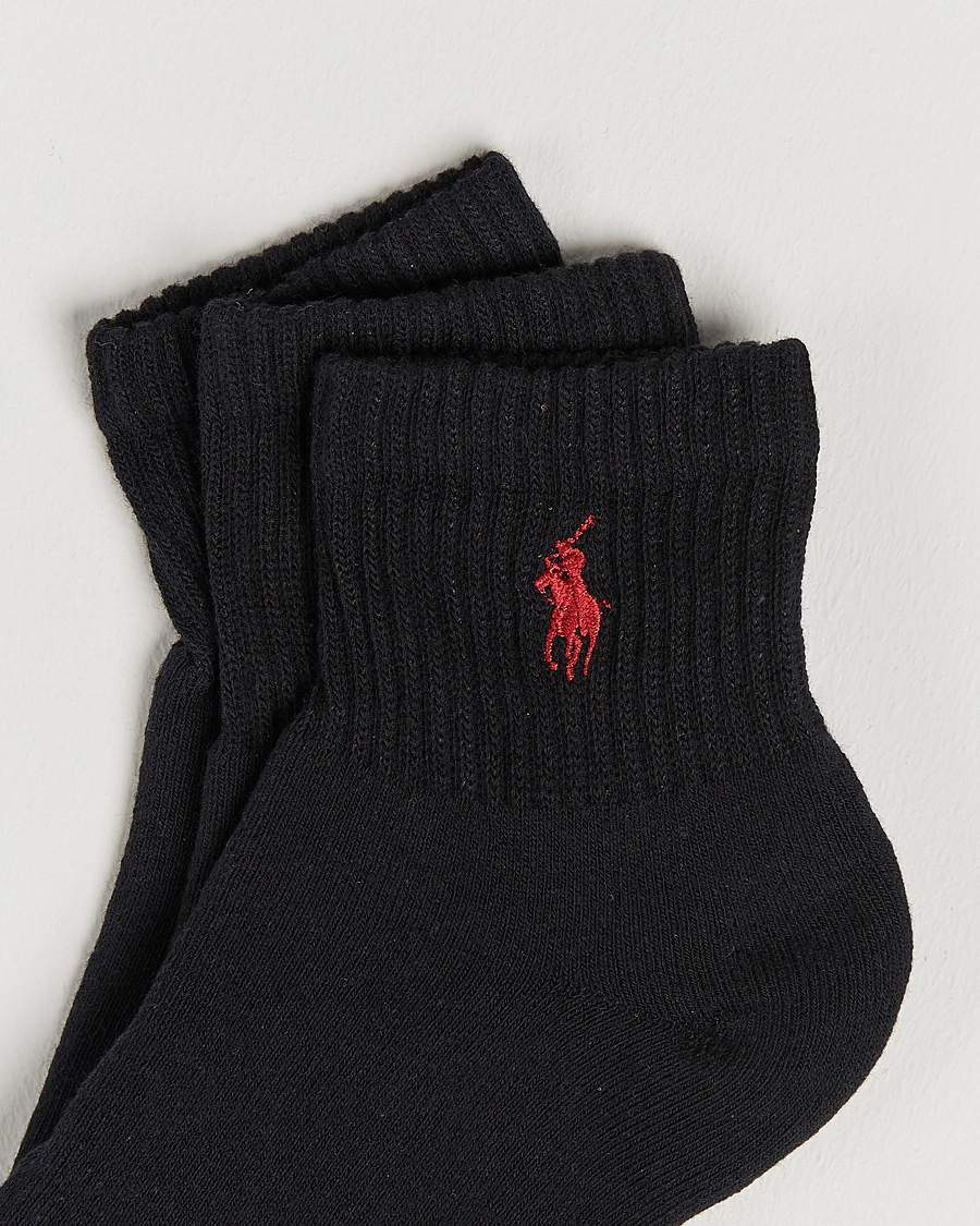 Herre | Undertøj | Polo Ralph Lauren | 3-Pack Sport Quarter Socks Black
