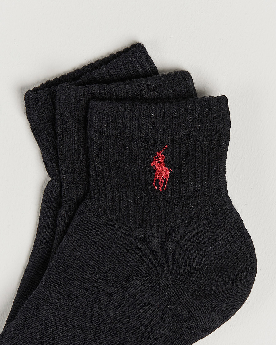 Herre | Strømper | Polo Ralph Lauren | 3-Pack Sport Quarter Socks Black