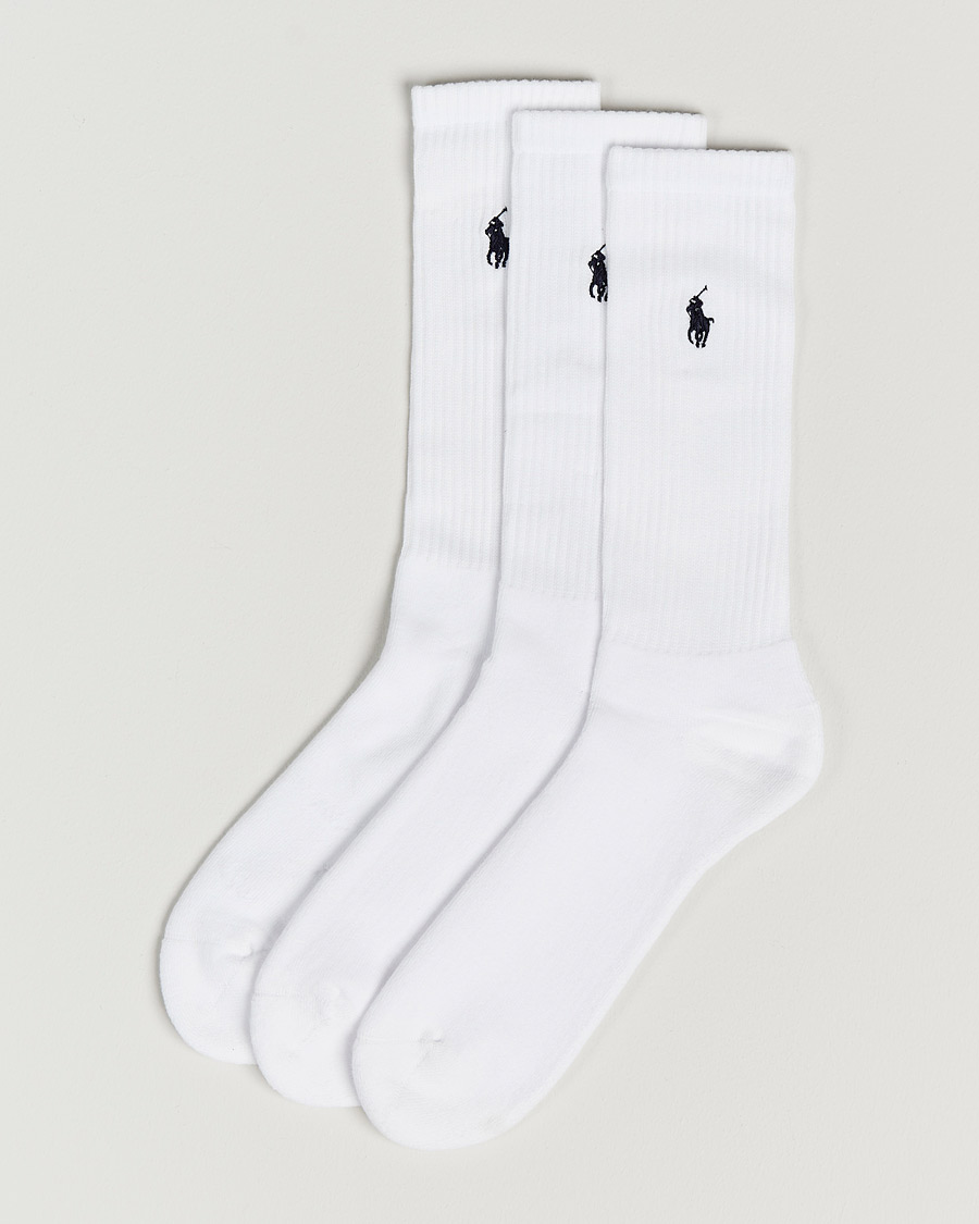 Herre | Strømper | Polo Ralph Lauren | 3-Pack Crew Sock White