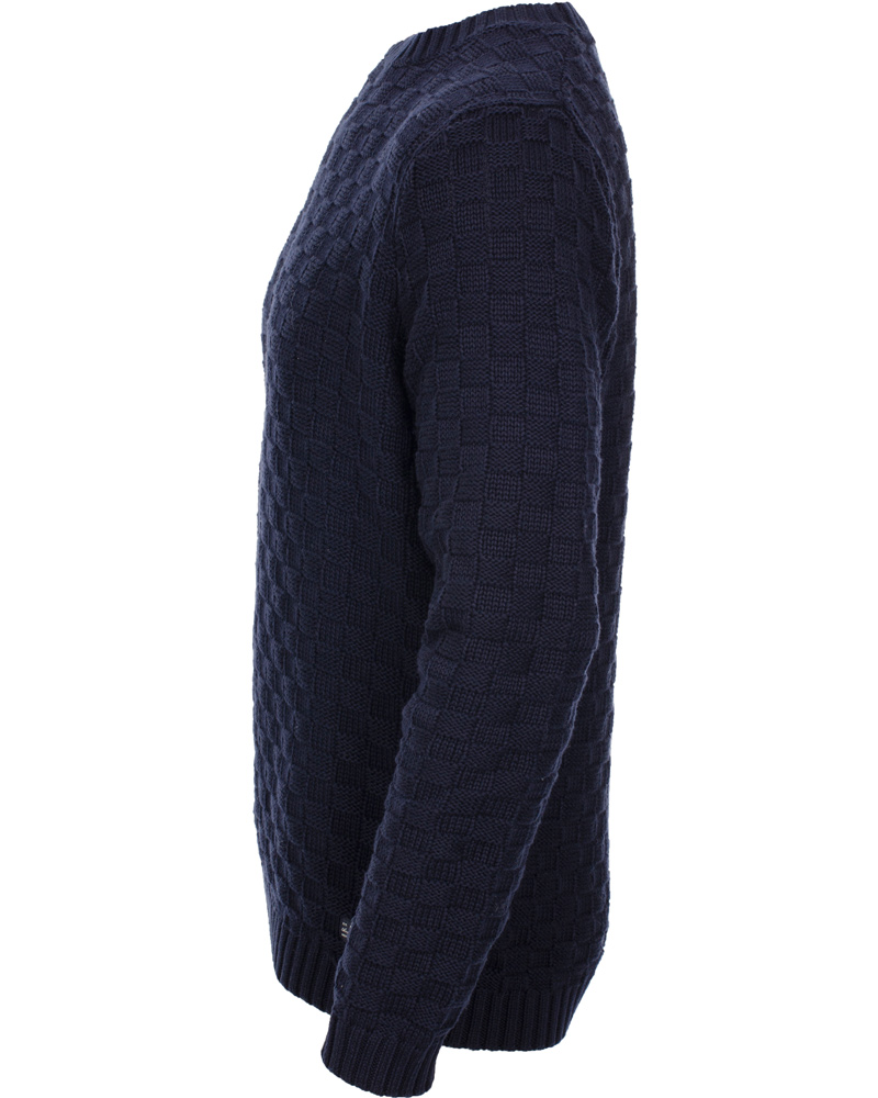 Herre | Trøjer | GANT | Cotton Basket Knit Crew Sweater Blue Iris