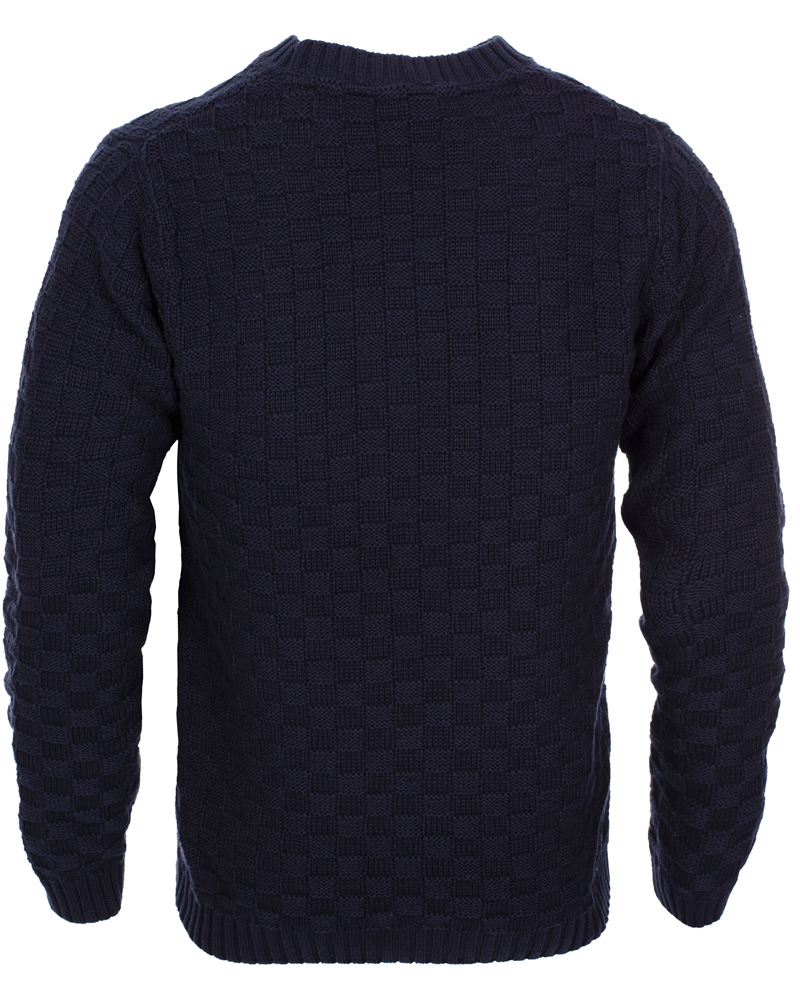Herre | Trøjer | GANT | Cotton Basket Knit Crew Sweater Blue Iris