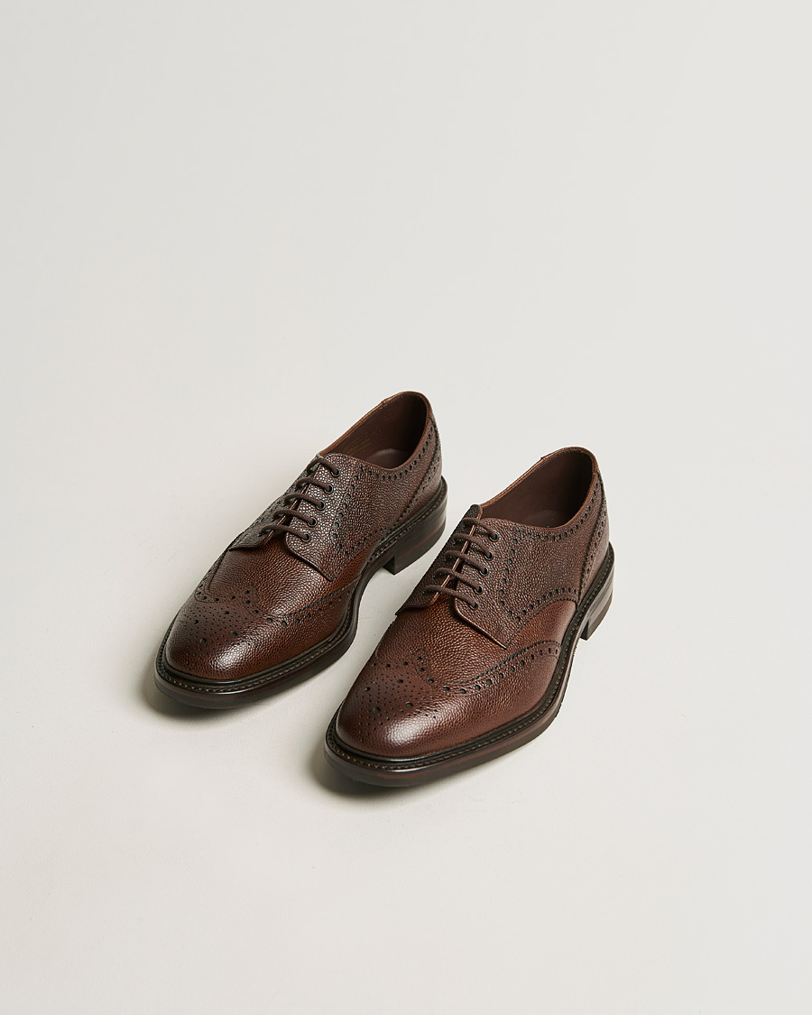 Herre | Håndlavede sko | Loake 1880 | Badminton Brogue Dark Brown Grain
