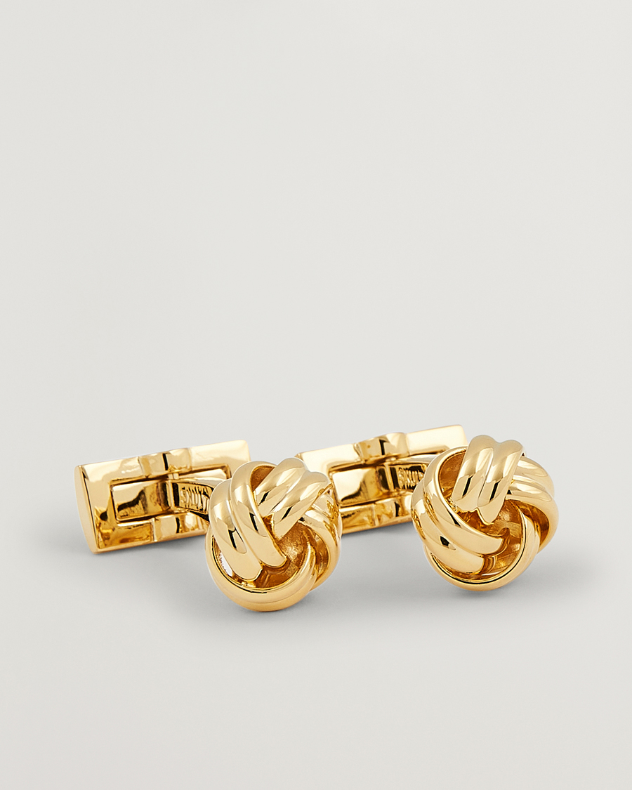 Herre | Manchetknap | Skultuna | Cuff Links Black Tie Collection Knot Gold