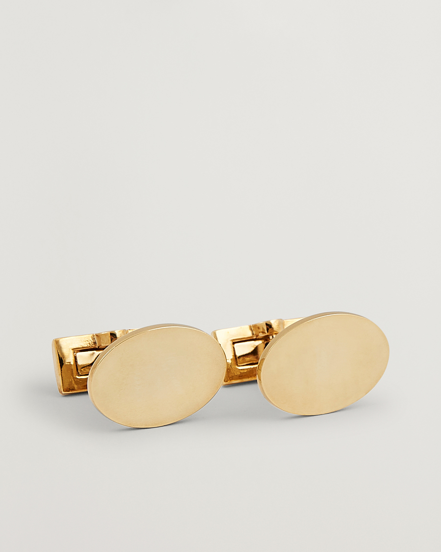 Herre | Manchetknapper | Skultuna | Cuff Links Black Tie Collection Oval Gold