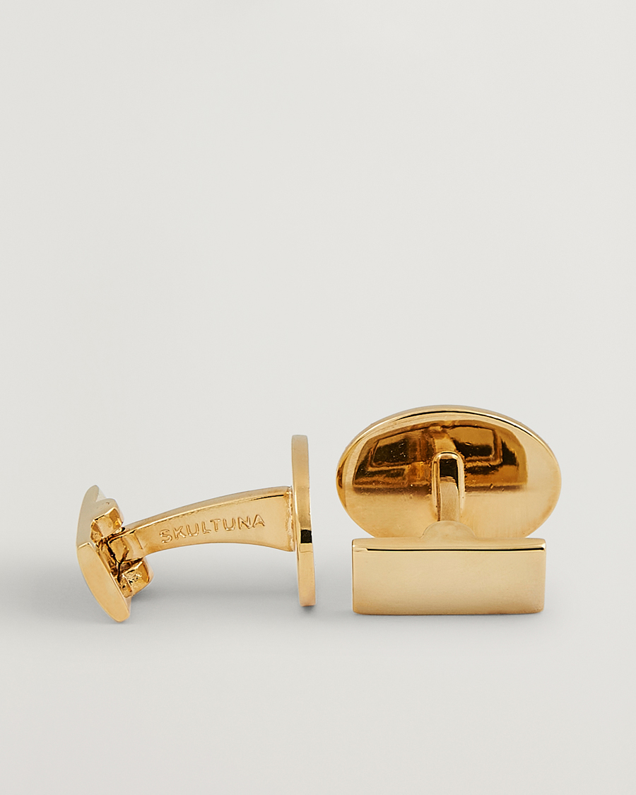 Herre | Tilbehør | Skultuna | Cuff Links Black Tie Collection Oval Gold