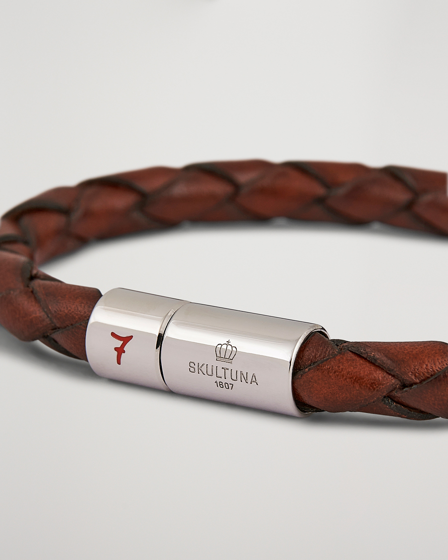 Herre | Skultuna Leather Bracelet Plaited 7 by Lino Ieluzzi Brown | Skultuna | Leather Bracelet Plaited 7 by Lino Ieluzzi Brown
