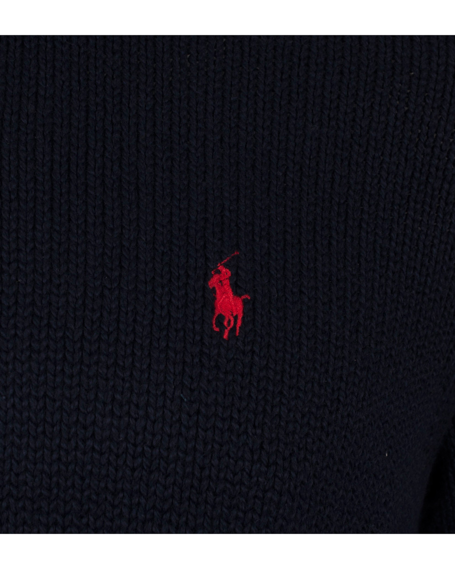 Herre | Trøjer | Polo Ralph Lauren | Half Zip Cotton Sweater Hunter Navy
