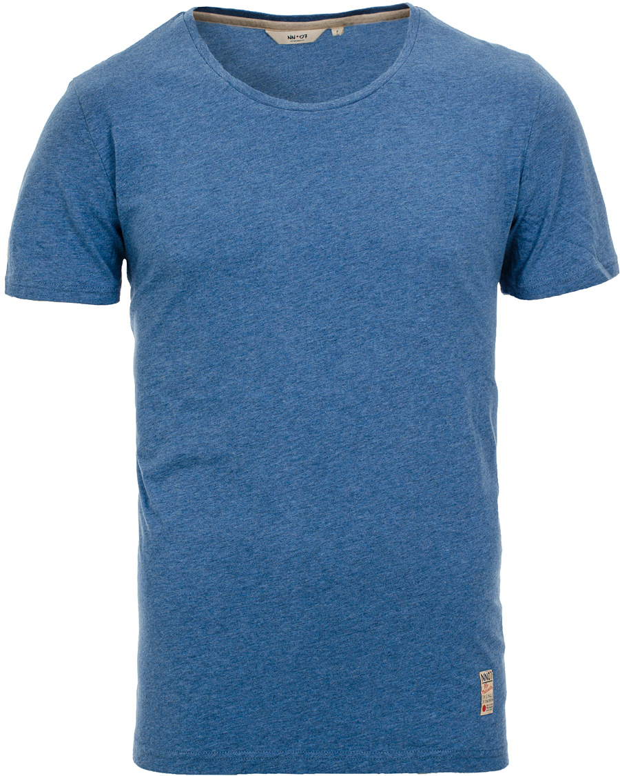 Herre | T-Shirts | NN07 | Iver 3116 T-Shirt Mid Blue Melange
