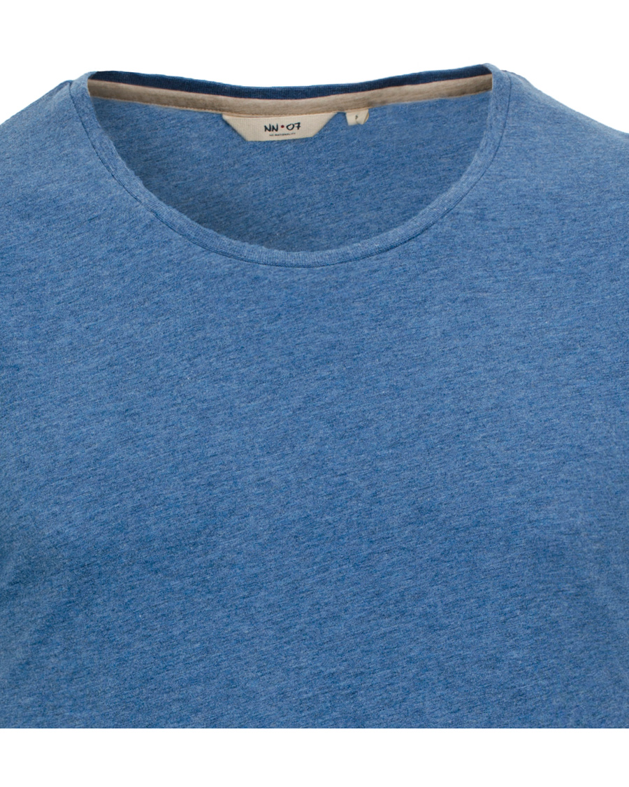 Herre | T-Shirts | NN07 | Iver 3116 T-Shirt Mid Blue Melange