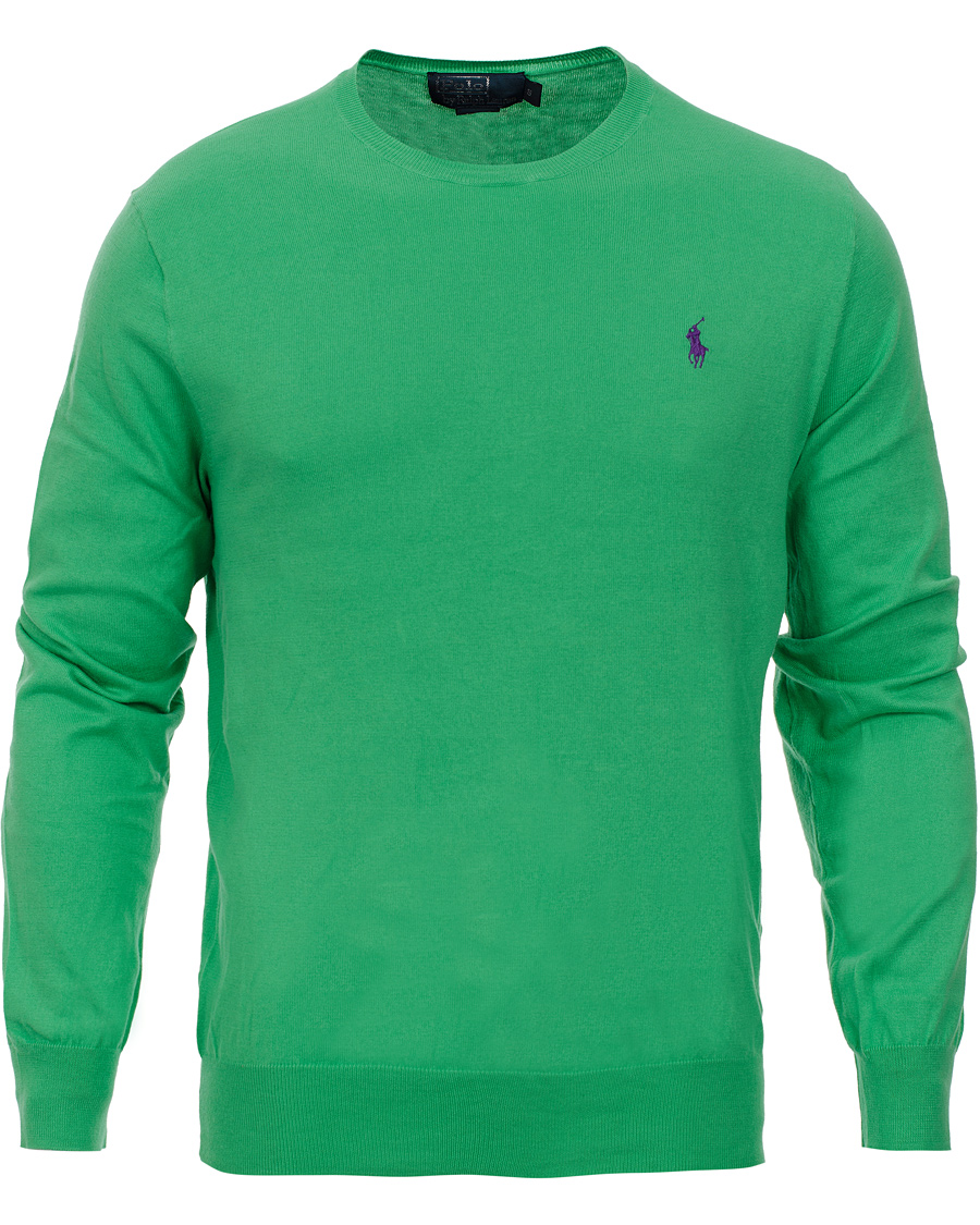 Herre | Trøjer | Polo Ralph Lauren | Slim Fit Pima Cotton Crew Neck Pullover Tiller Green
