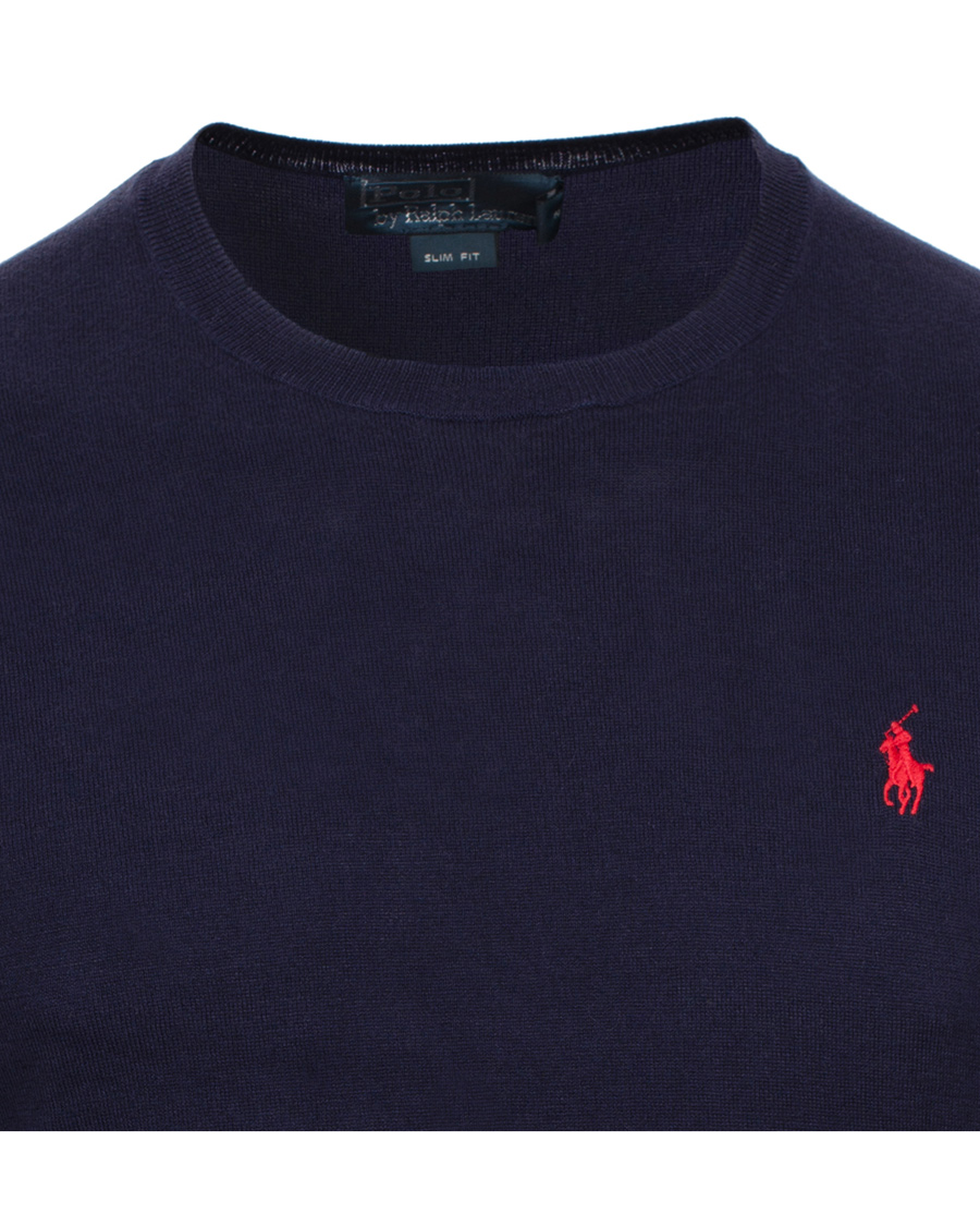 Herre | Trøjer | Polo Ralph Lauren | Slim Fit Pima Cotton Crew Neck Pullover Hunter Navy