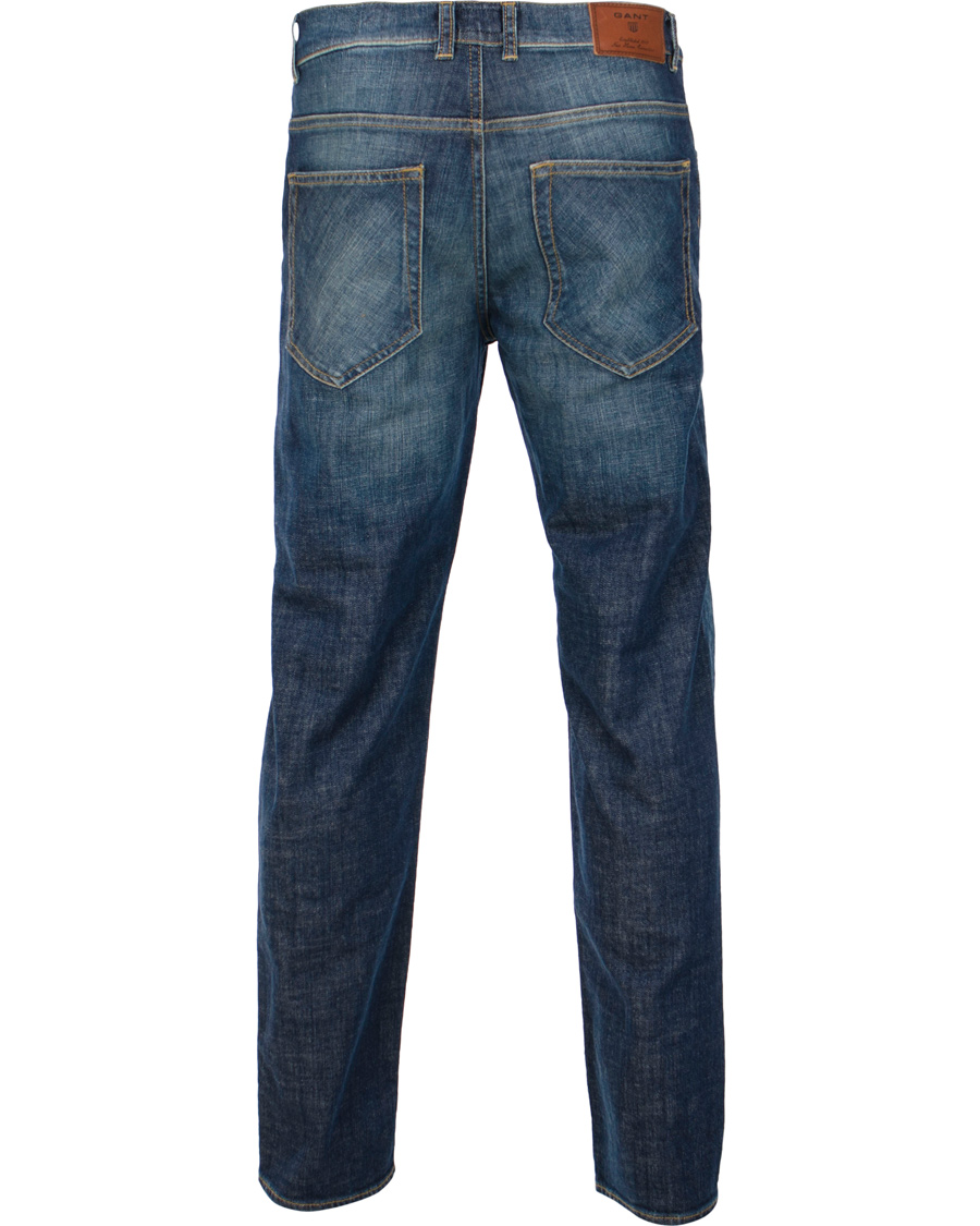 Herre | Jeans | GANT | Knight Stretch Jean Tyler Fit Mid Blue Worn in