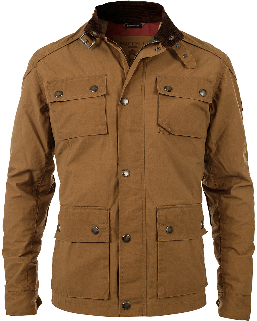 Herre | Jakker | Hackett | Waxed Cotton Jacket Khaki
