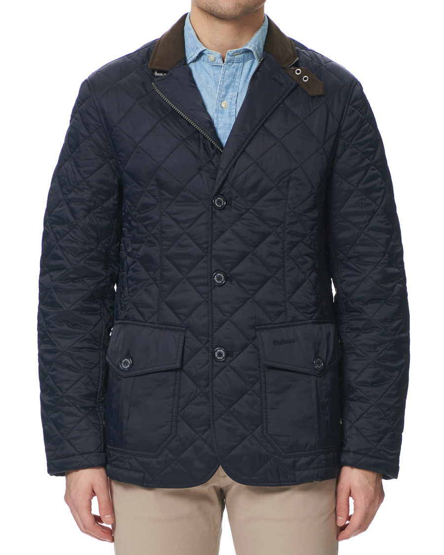 barbour lifestyle dress tartan quilted sander jacket navy