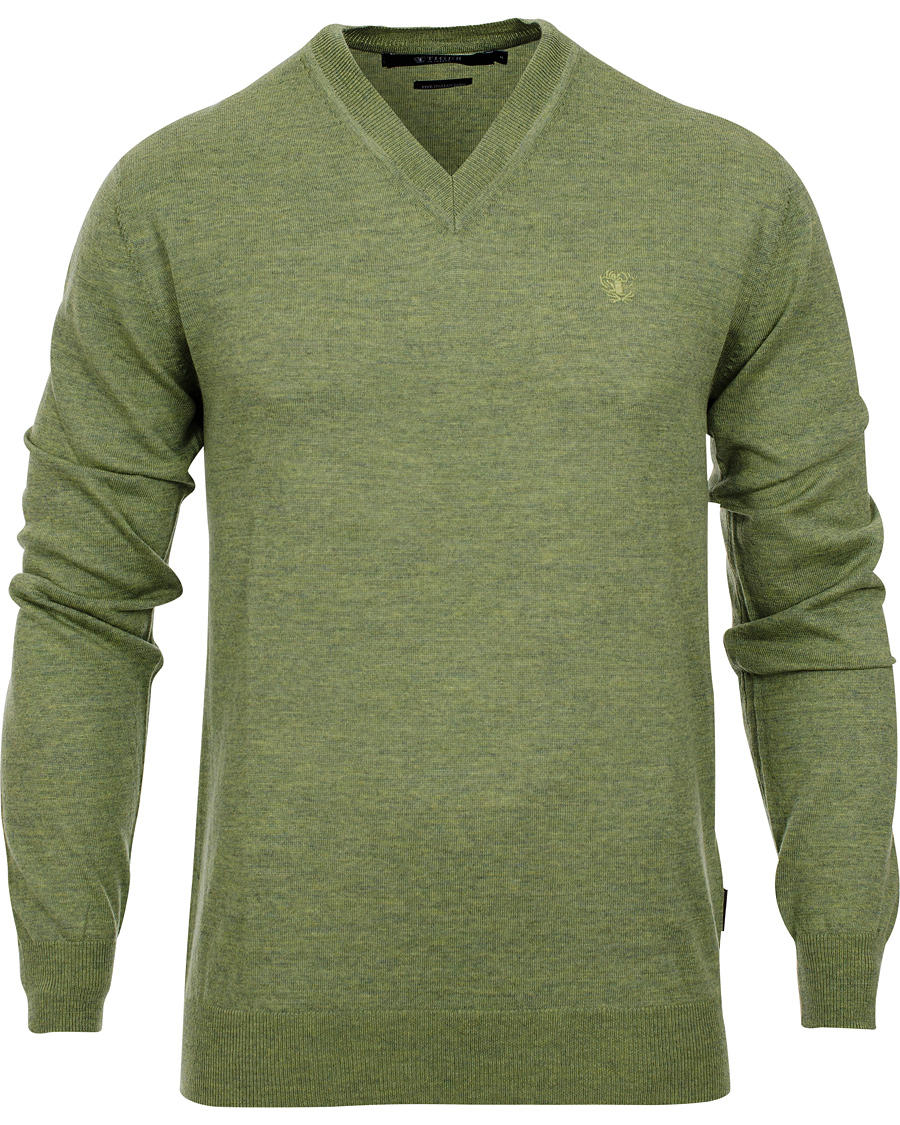 Herre | Trøjer | Tiger of Sweden | Harvard V-Neck Pullover Green