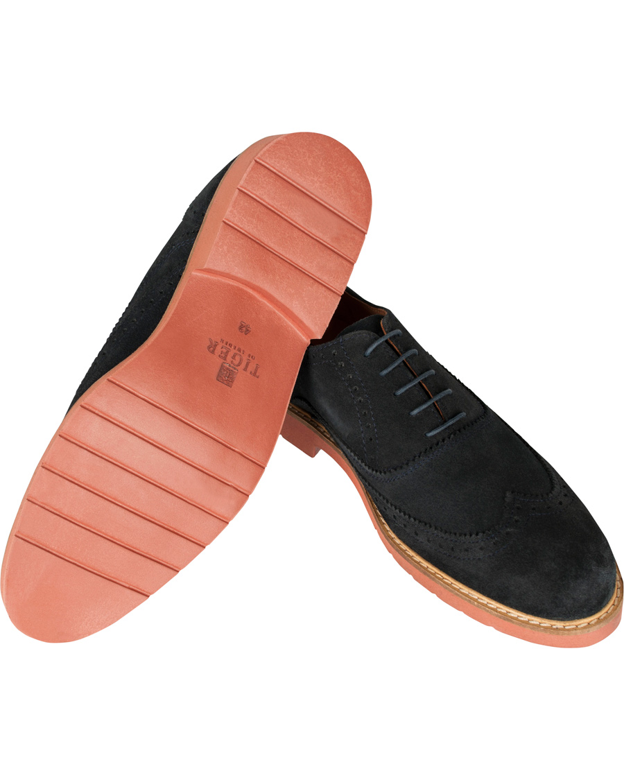Herre | Tiger of Sweden Leon 54 Brogue Navy Suede | Tiger of Sweden | Leon 54 Brogue Navy Suede