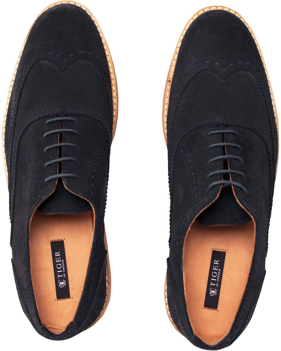 Herre | Tiger of Sweden Leon 54 Brogue Navy Suede | Tiger of Sweden | Leon 54 Brogue Navy Suede