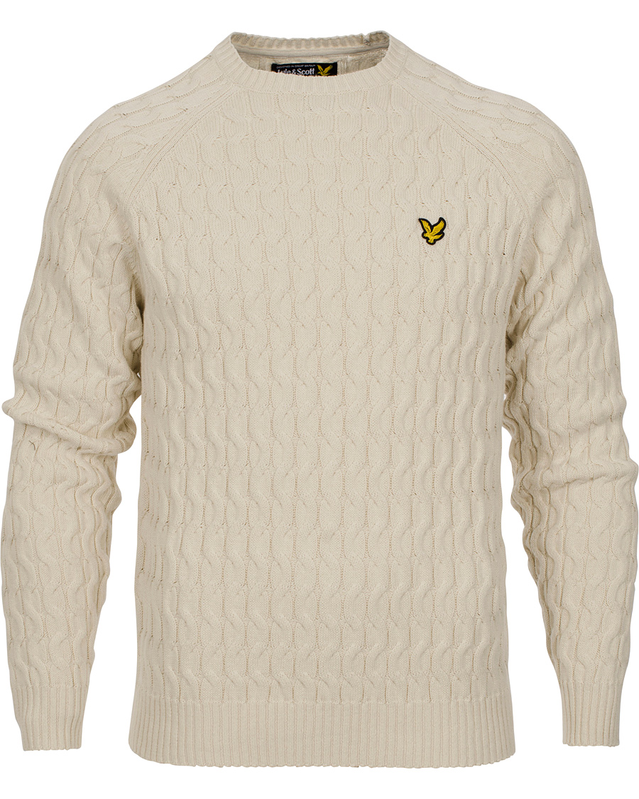 Herre | Trøjer | Lyle & Scott | Crew Neck Cable Pullover Oat