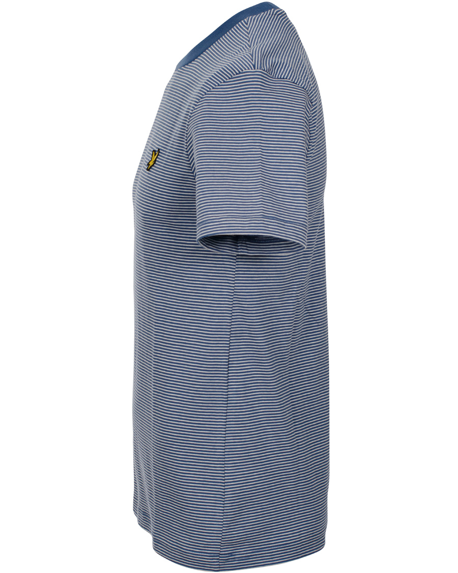 Herre | T-Shirts | Lyle & Scott | SS Crew Neck Fine Stripe T-Shirt Summer Blue