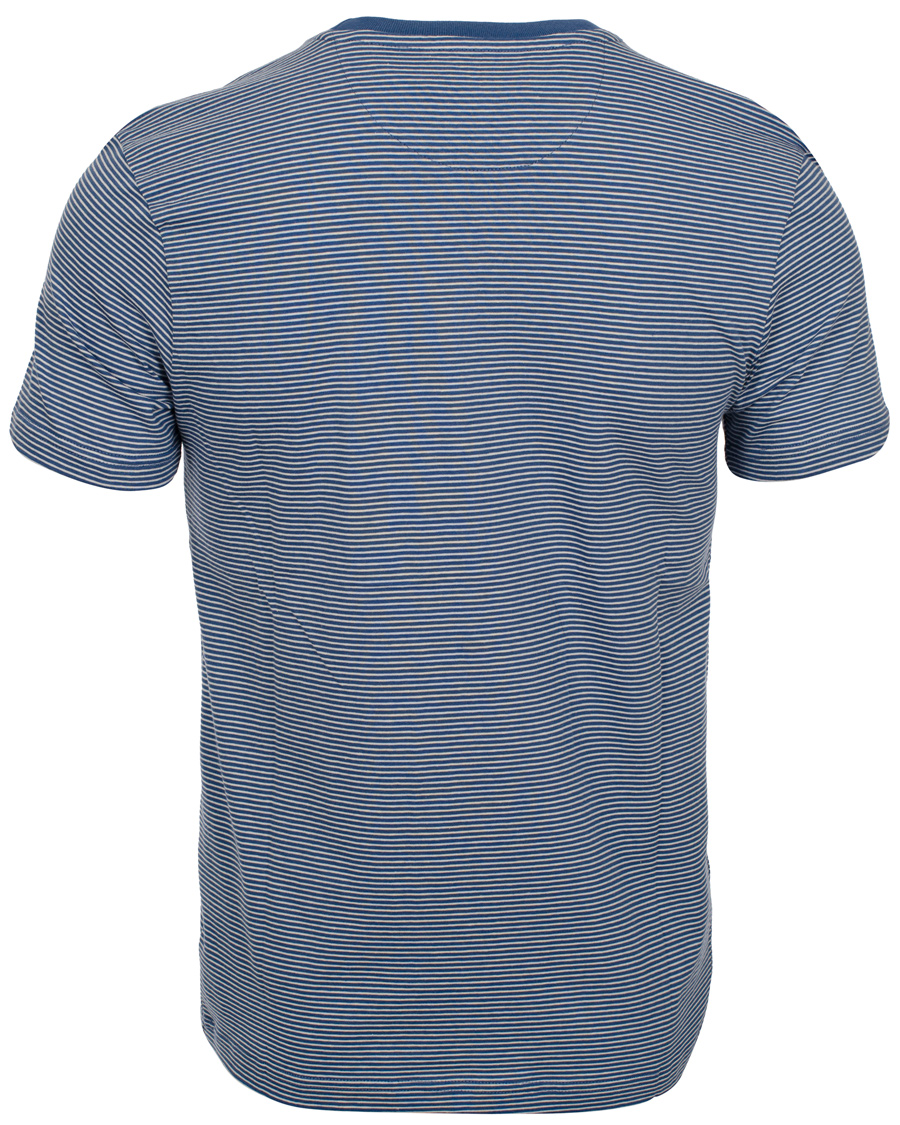 Herre | T-Shirts | Lyle & Scott | SS Crew Neck Fine Stripe T-Shirt Summer Blue