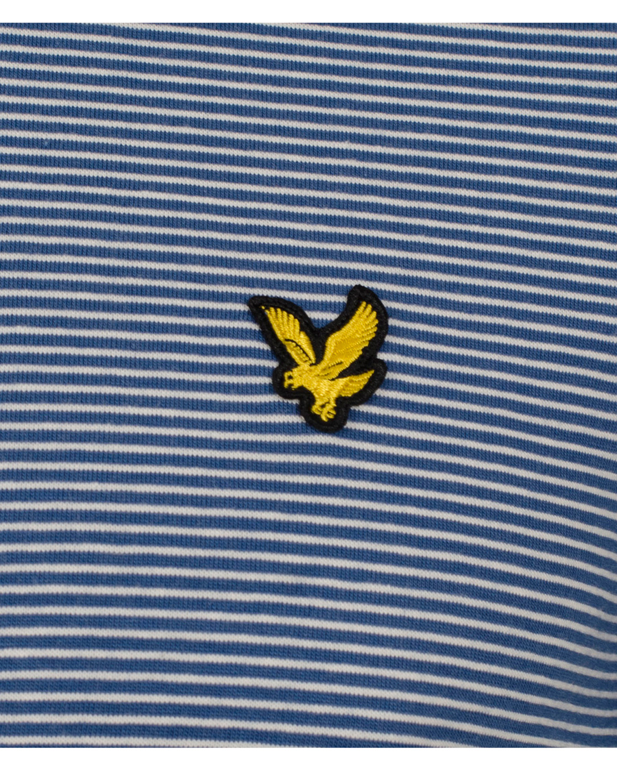 Herre | T-Shirts | Lyle & Scott | SS Crew Neck Fine Stripe T-Shirt Summer Blue