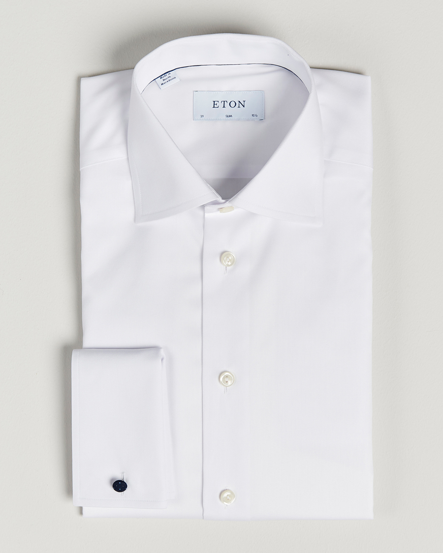 Herre |  | Eton | Slim Fit Shirt Double Cuff White