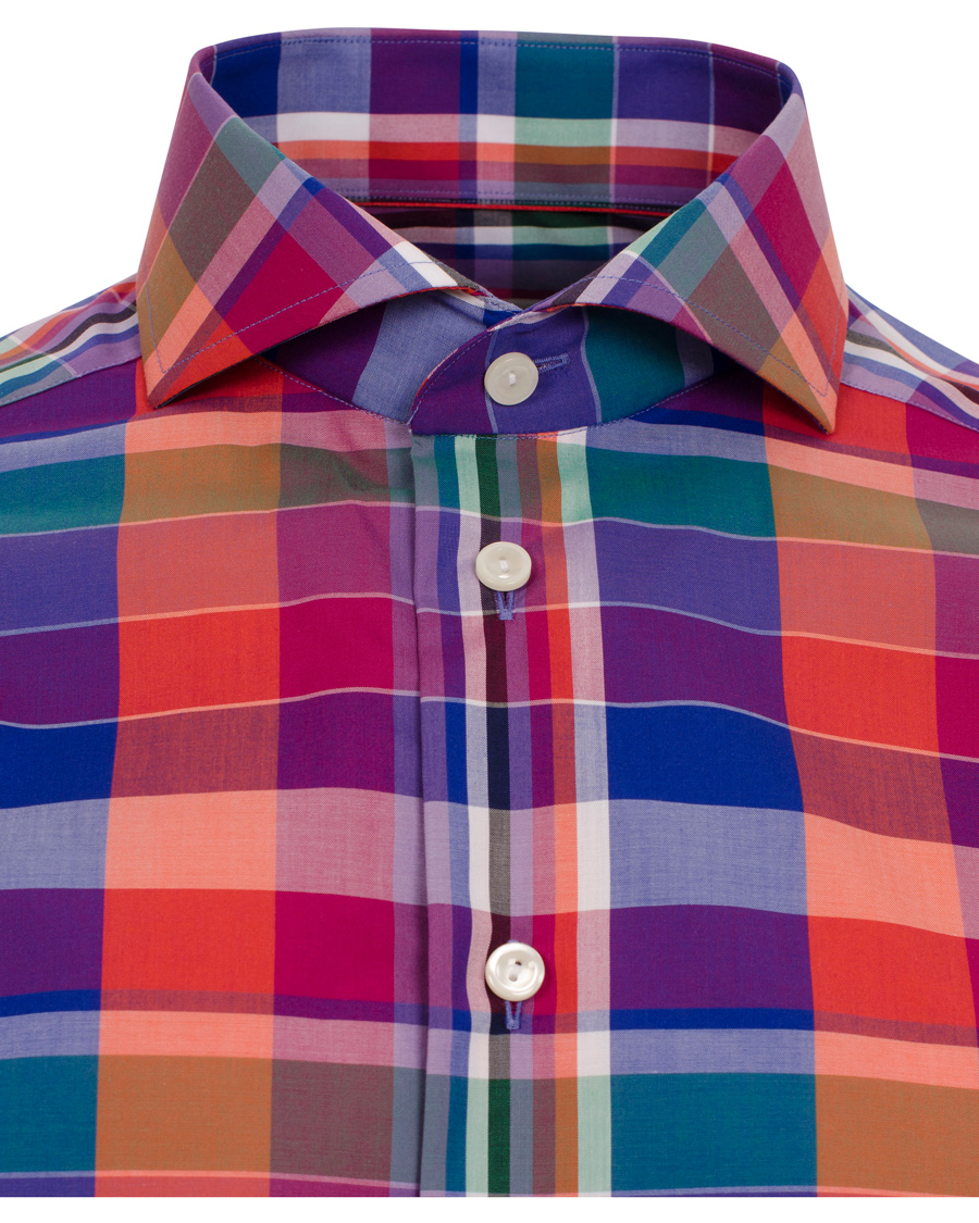 Herre | Skjorter | Eton | Slim Fit Shirt Red Ribbon Big Check Multi