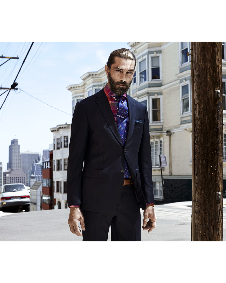 Herre | Skjorter | Eton | Slim Fit Shirt Red Ribbon Big Check Multi
