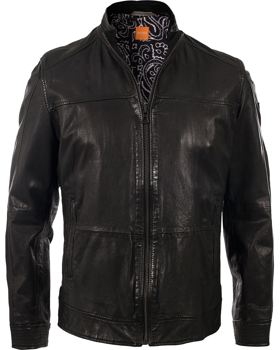 Herre | Jakker | BOSS ORANGE | BOSS Casual Jips 4 Leather Jacket Black