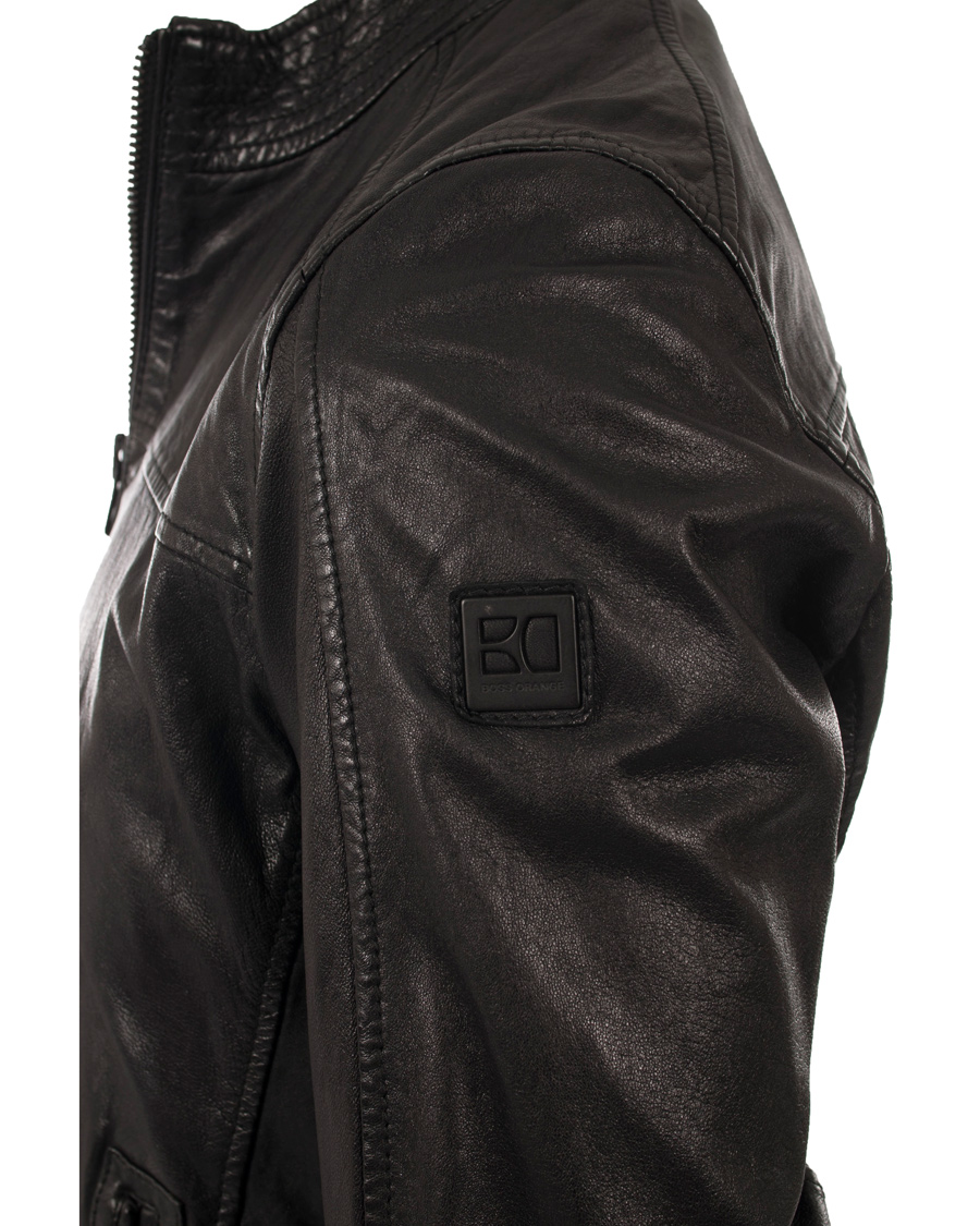 Herre | Jakker | BOSS ORANGE | BOSS Casual Jips 4 Leather Jacket Black