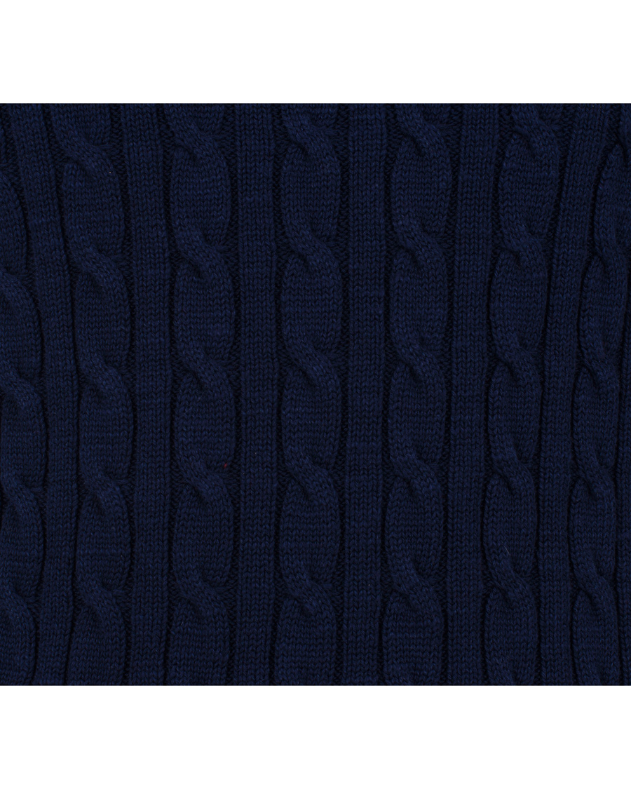 Herre | Trøjer | GANT | Natural Cable Cotton Crew Neck Dark Cobalt Blue