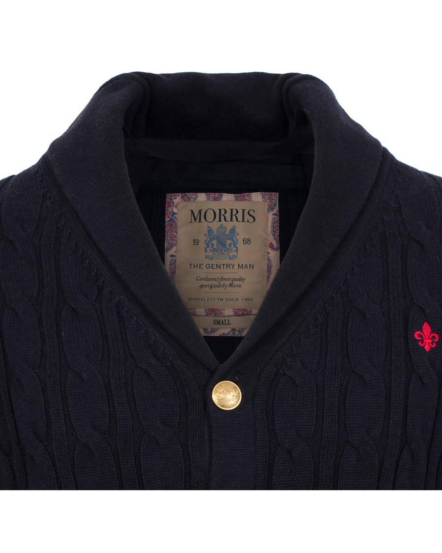 Herre | Trøjer | Morris | Dorset Cable Cardigan Old Blue