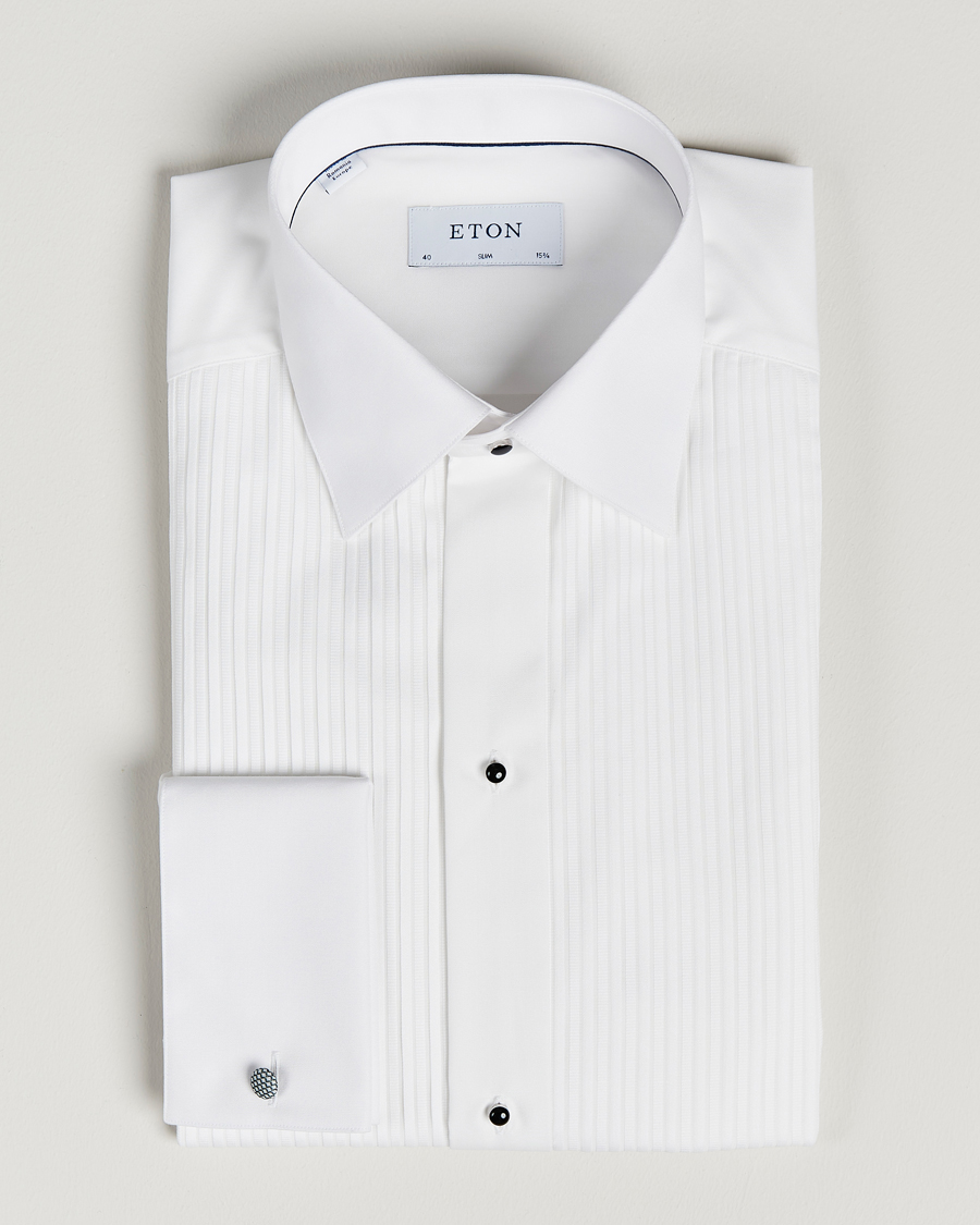 Herre |  | Eton | Slim Fit Tuxedo Shirt Black Ribbon White
