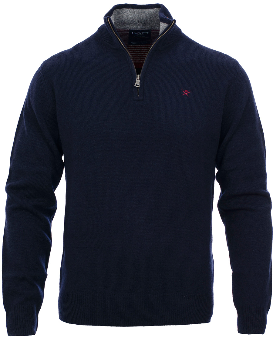 Herre | Trøjer | Hackett | Lambswool Half-Zip Sweater Navy