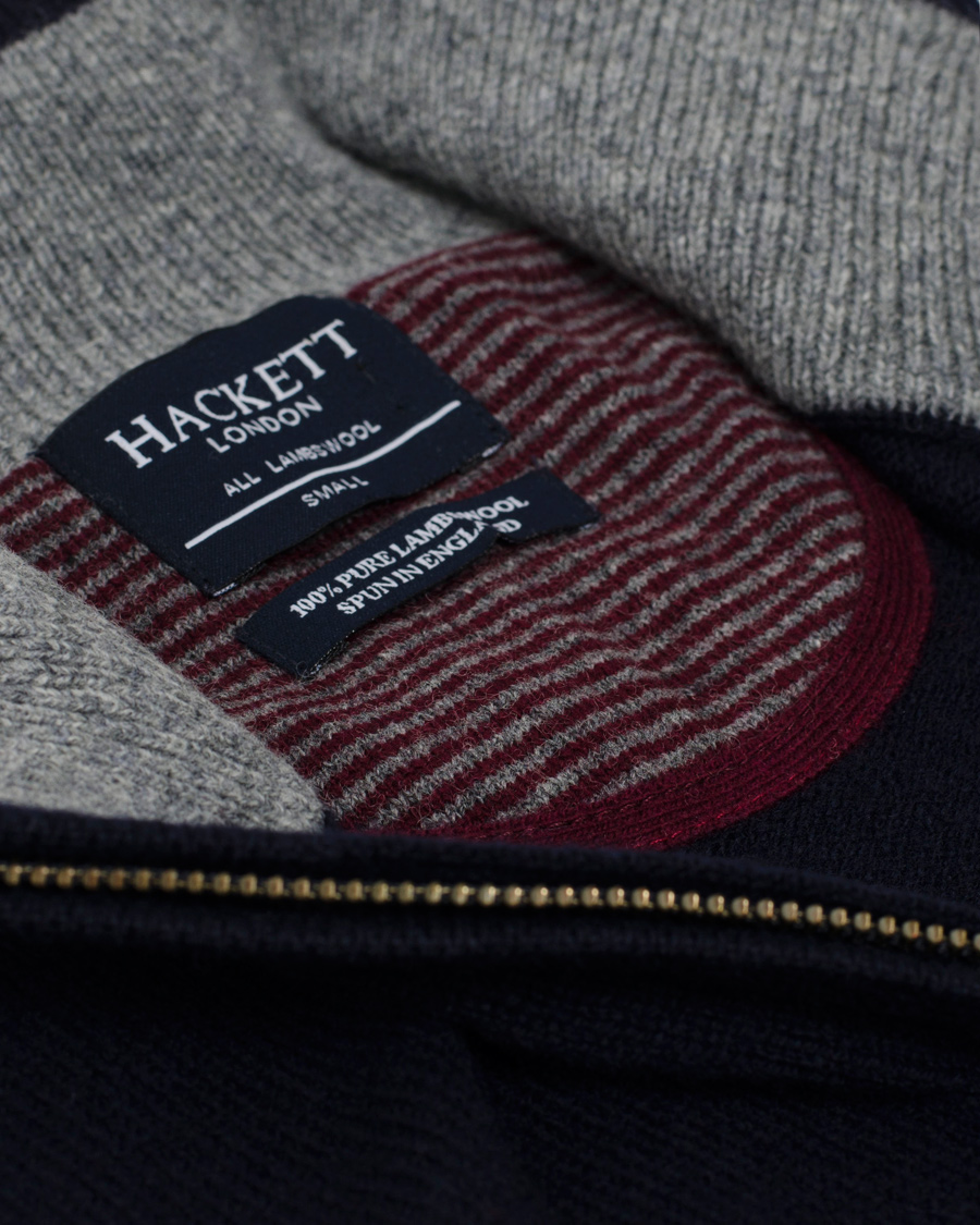 Herre | Trøjer | Hackett | Lambswool Half-Zip Sweater Navy