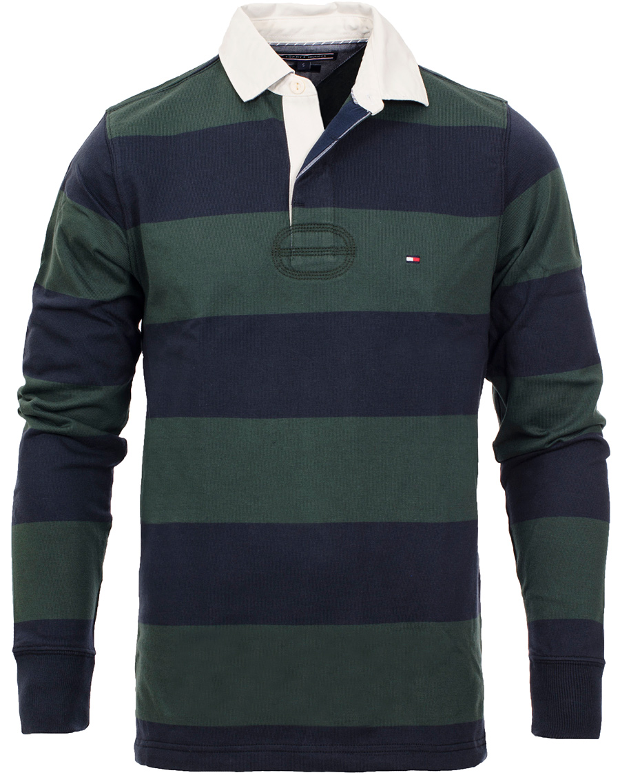 Herre | Trøjer | Tommy Hilfiger | Basic Rugby Block Stripe Vintage Fit Green
