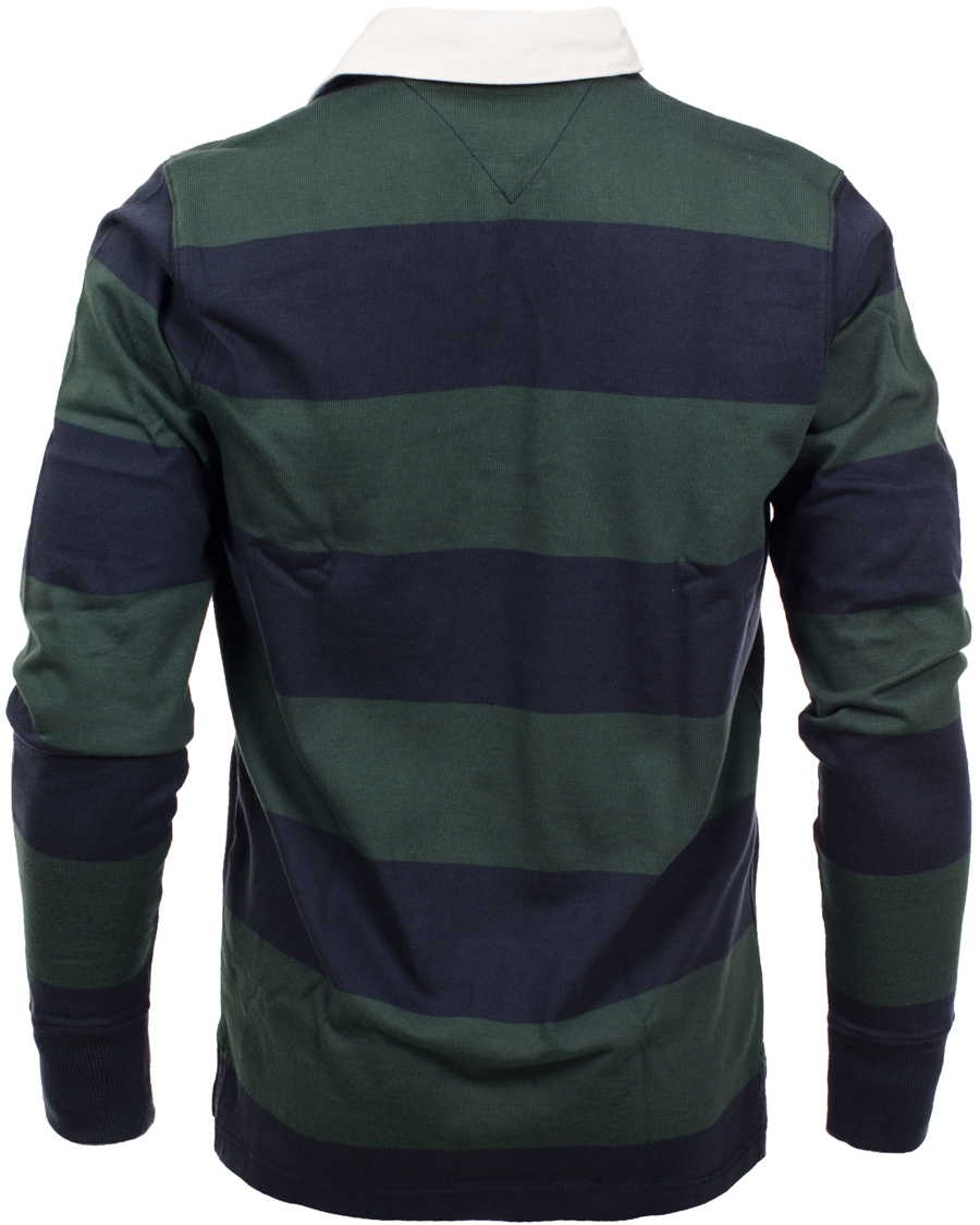 Herre | Trøjer | Tommy Hilfiger | Basic Rugby Block Stripe Vintage Fit Green