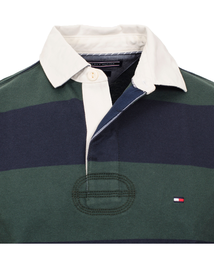 Herre | Trøjer | Tommy Hilfiger | Basic Rugby Block Stripe Vintage Fit Green